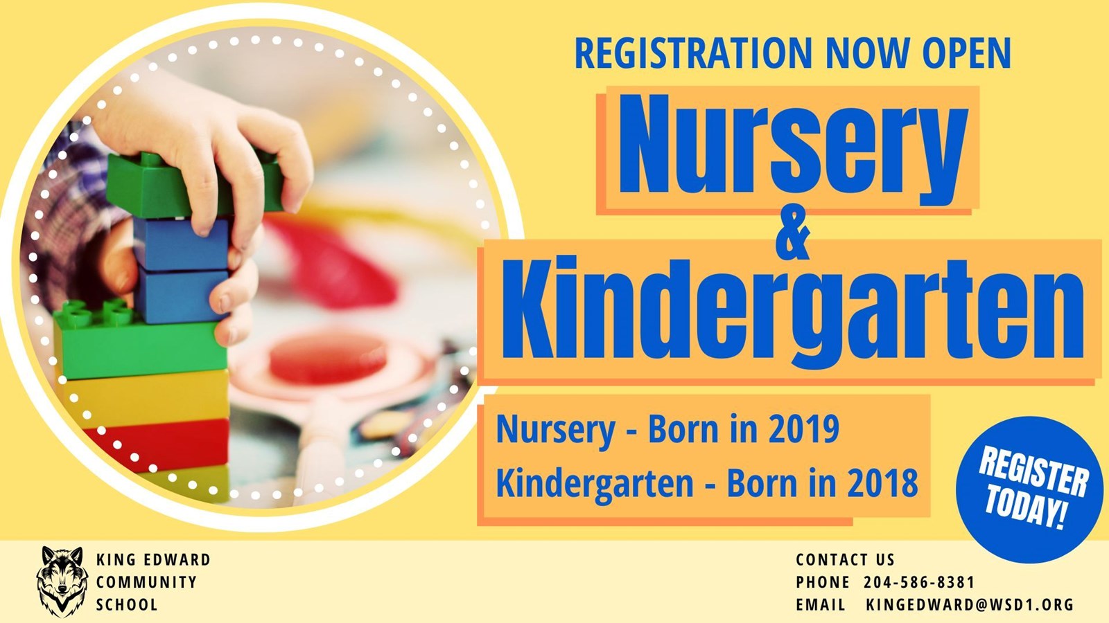 Nursery & Kindergarten Registration Banner 2023